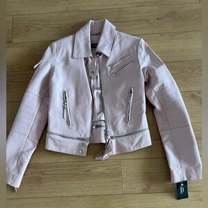 Pink Leather Jacket S